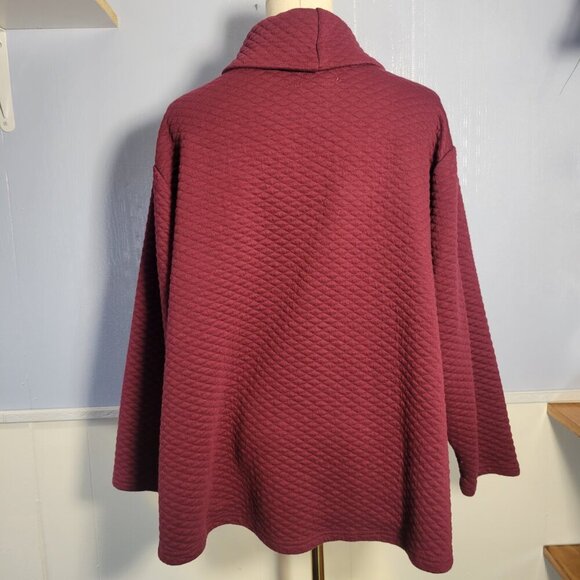 Croft & Barrow 2X Maroon Burgundy Longsleeve Cowl Neck Pullover Sweatshirt - Picture 6 of 10